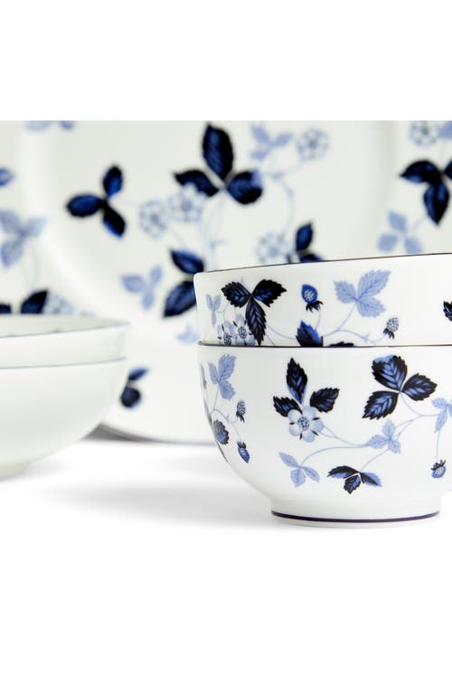 Wedgwood Wild Strawberry Inky Blue 8-piece Bone-china Dinnerware Set In Blue