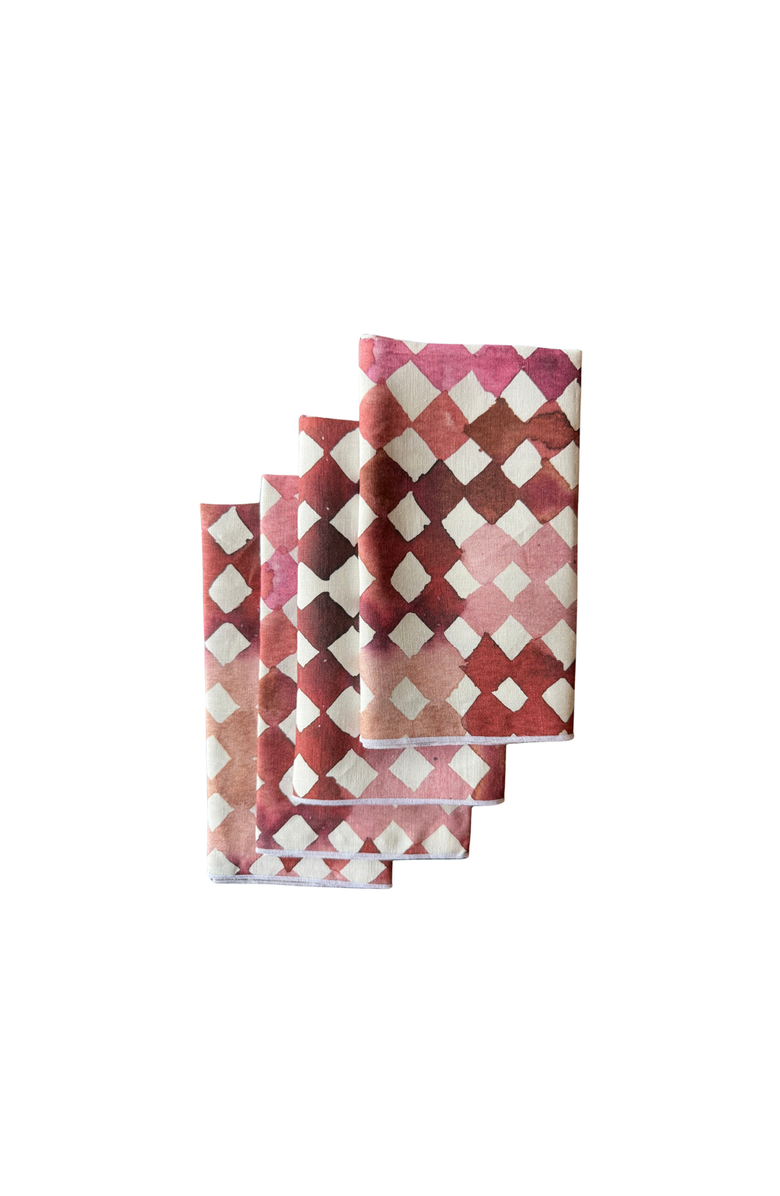 Goldie Home Pink Diamonds Napkin Set of 4, Main, color, Pink