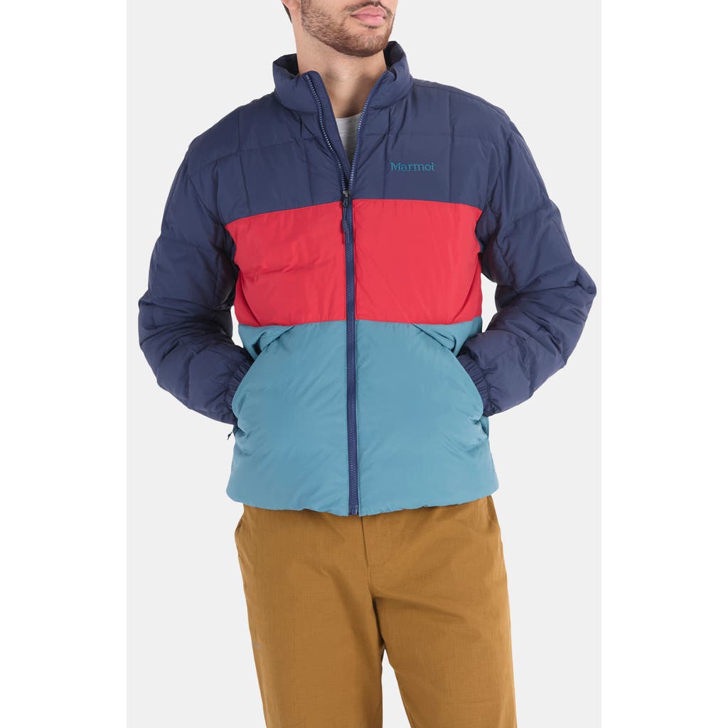 Marmot Ares Packable Recycled Nylon 700 Fill Power Down Puffer Jacket In Multi