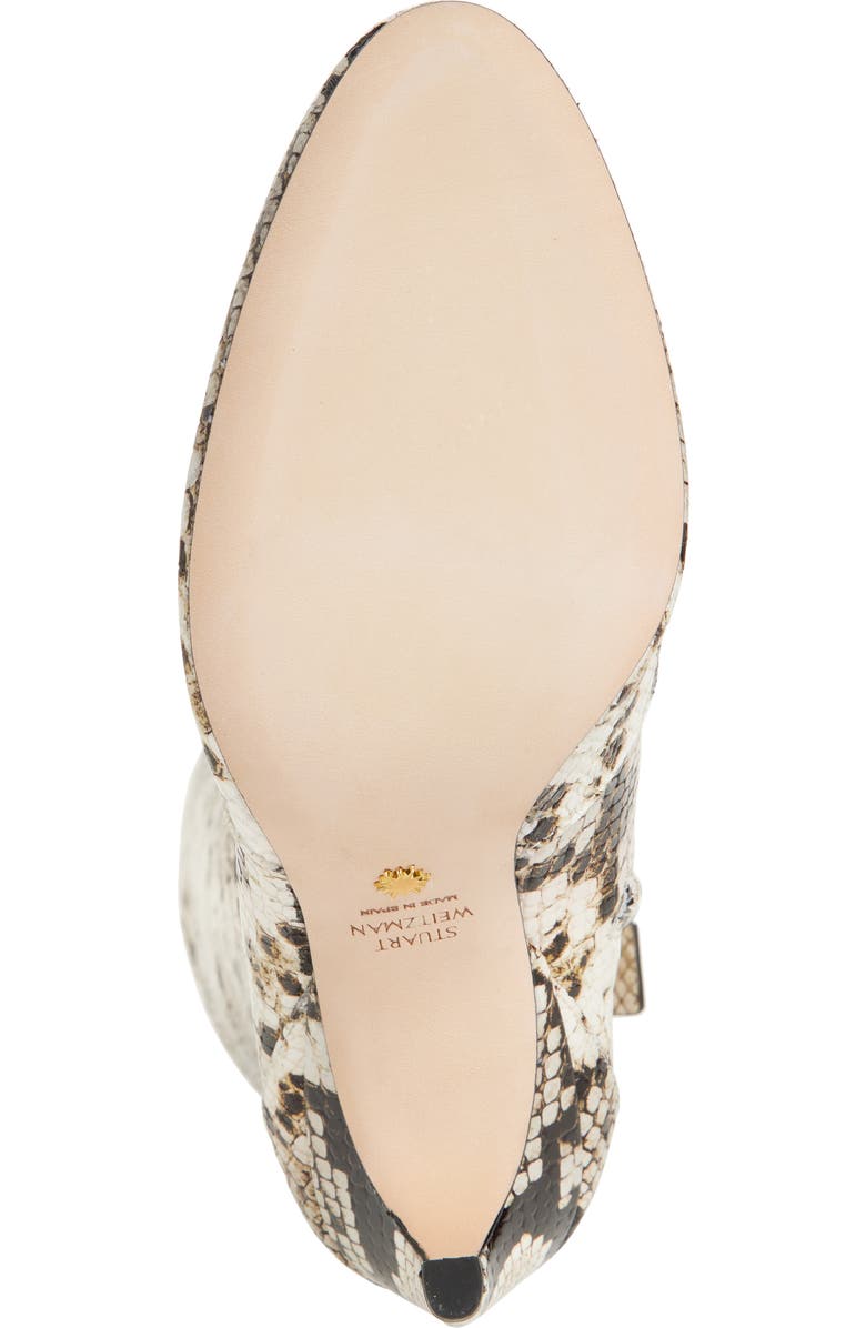 Stuart Weitzman Snakeskin Embossed Slouch Boot, Alternate, color, Cream/ Oat