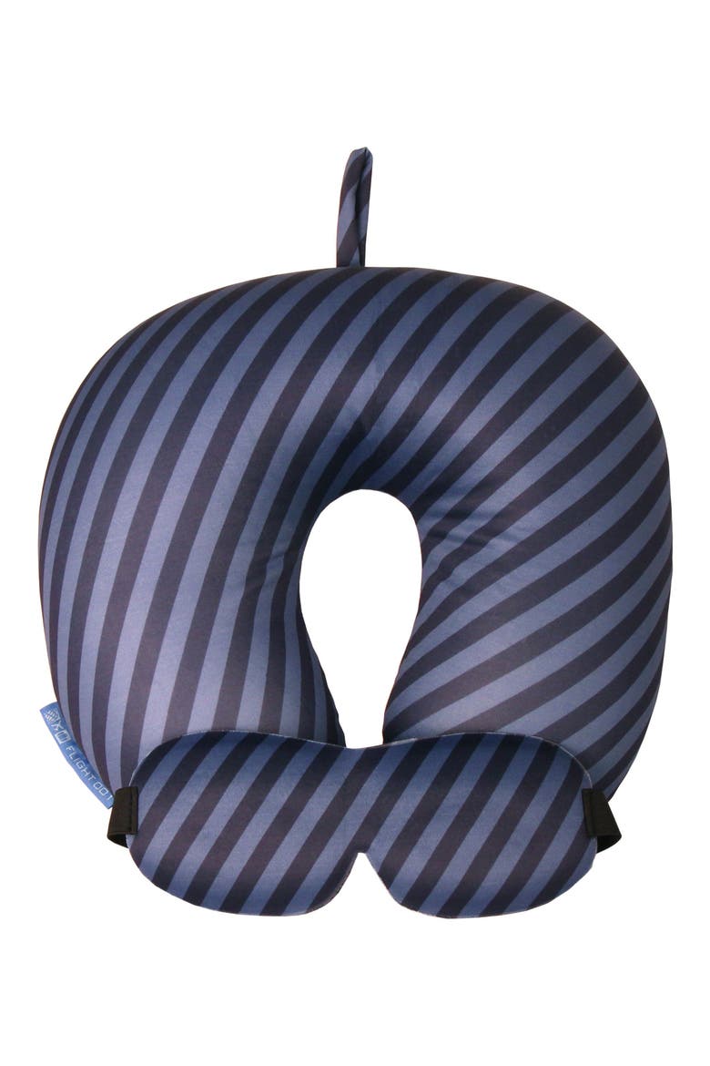 Neck Pillow & Eye Mask Set, Main, color, MAILSTRIPE INDIGO