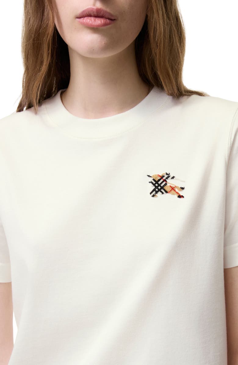 Burberry Frankie EKD Check Logo Cotton T-Shirt, Alternate, color, Chalk