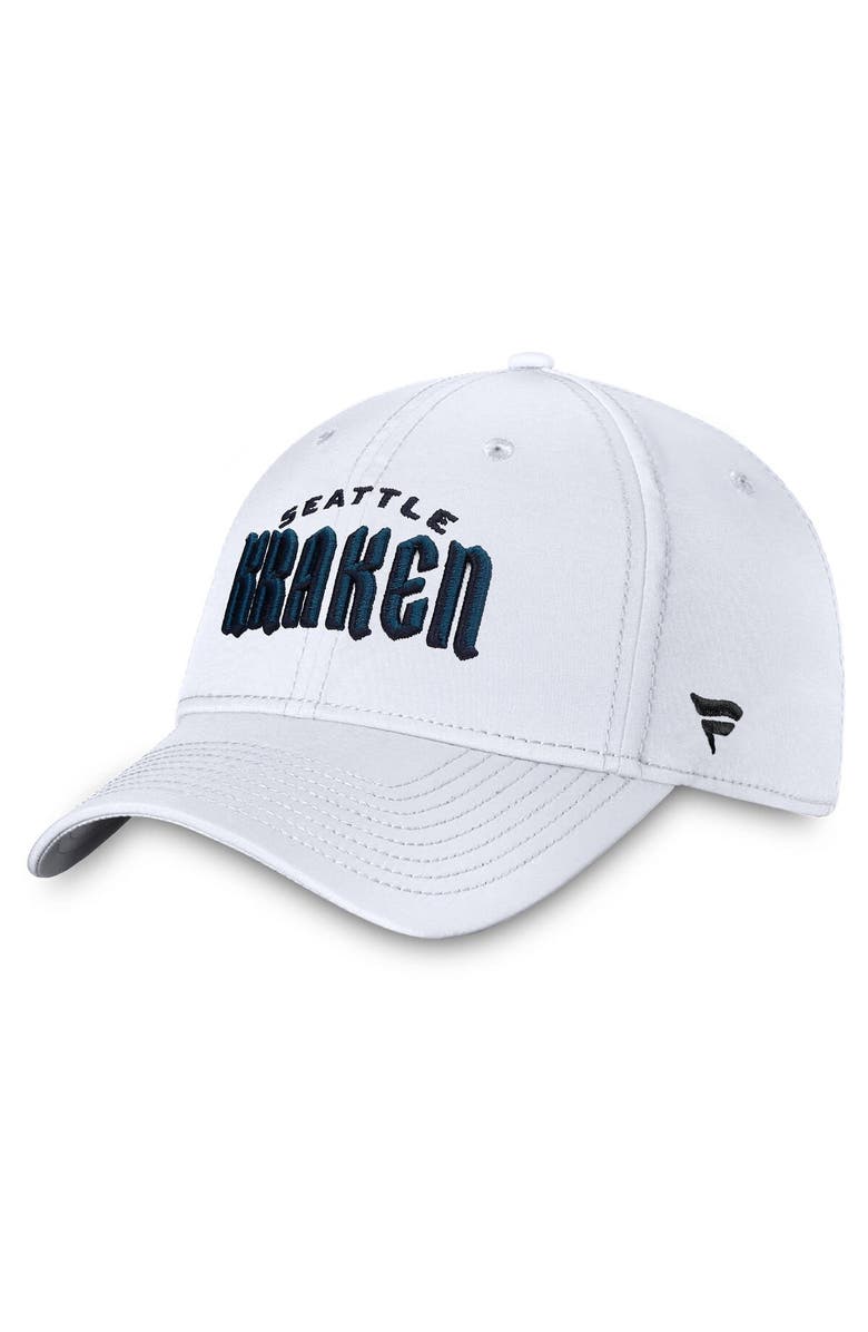 FANATICS Men's Fanatics Branded White Seattle Kraken Wordmark Flex Hat, Main, color, White