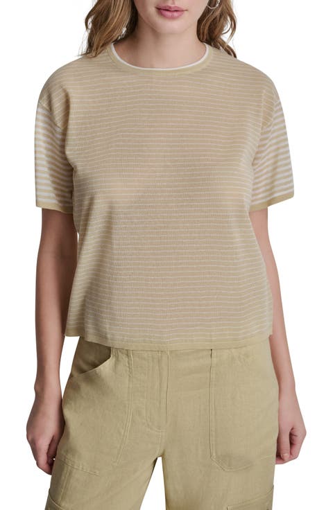 Stripe Short Sleeve Sweater