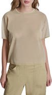 DKNY Stripe Short Sleeve Sweater