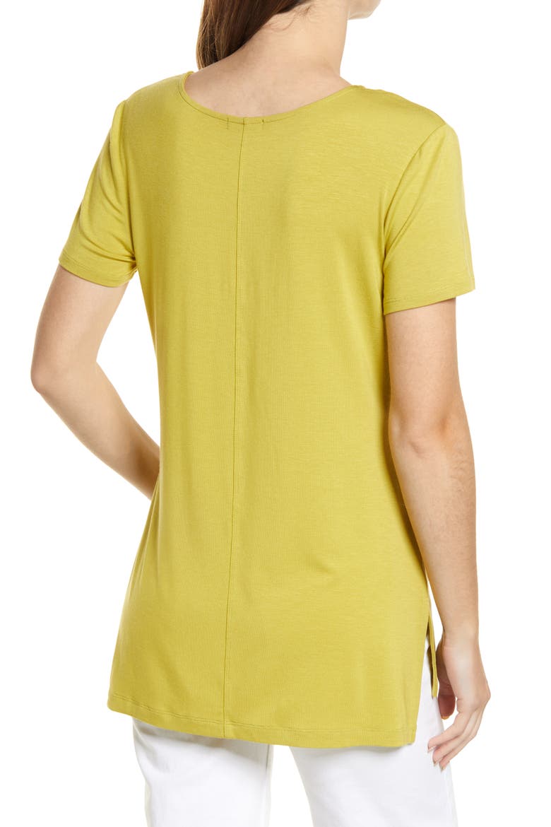 V-Neck Tunic T-Shirt, Alternate, color, OLIVE OASIS