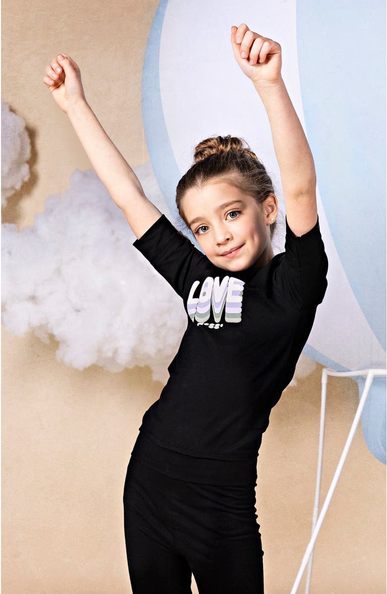 NoggiWear Layers of Love Loungewear Set, Alternate, color, Black