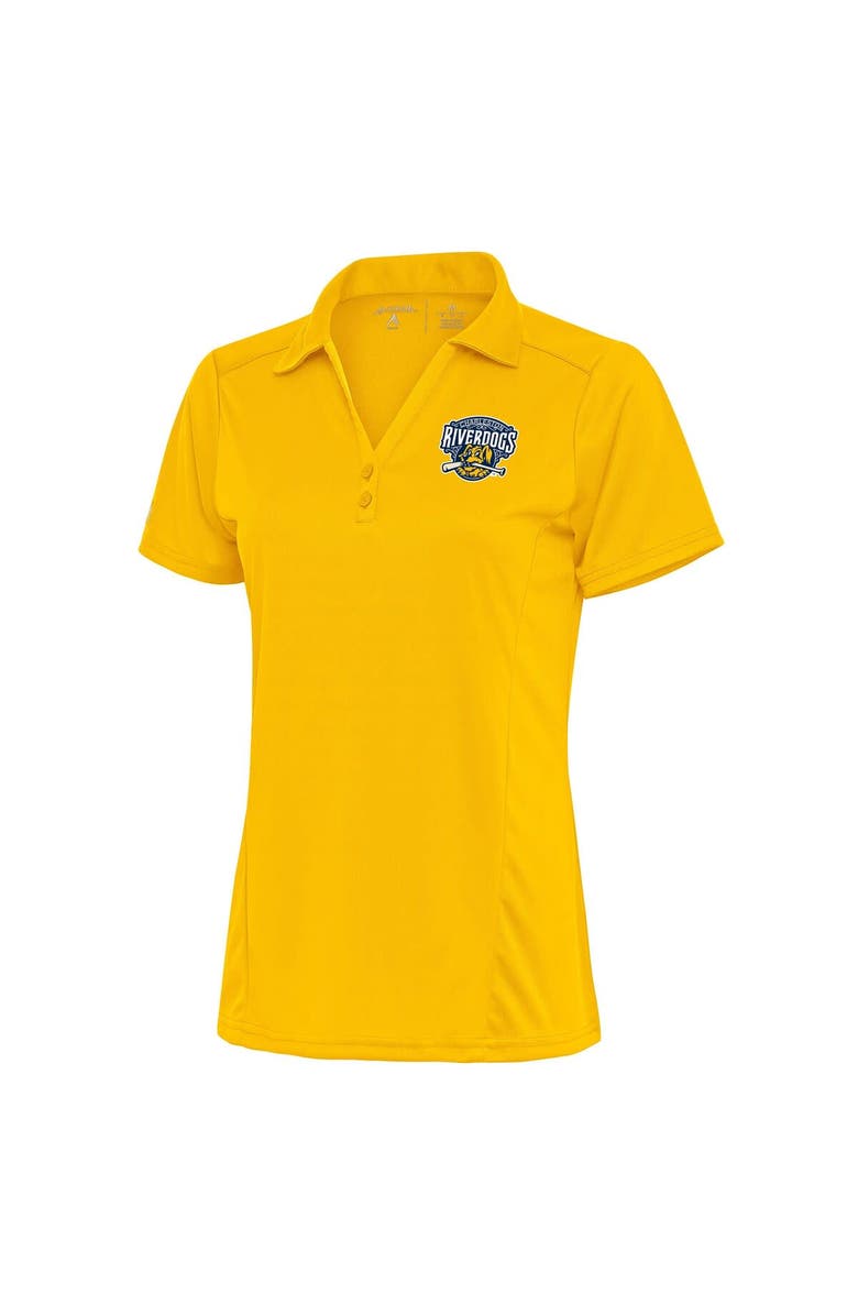 ANTIGUA Women's Antigua Gold Charleston RiverDogs Tribute Polo, Alternate, color,