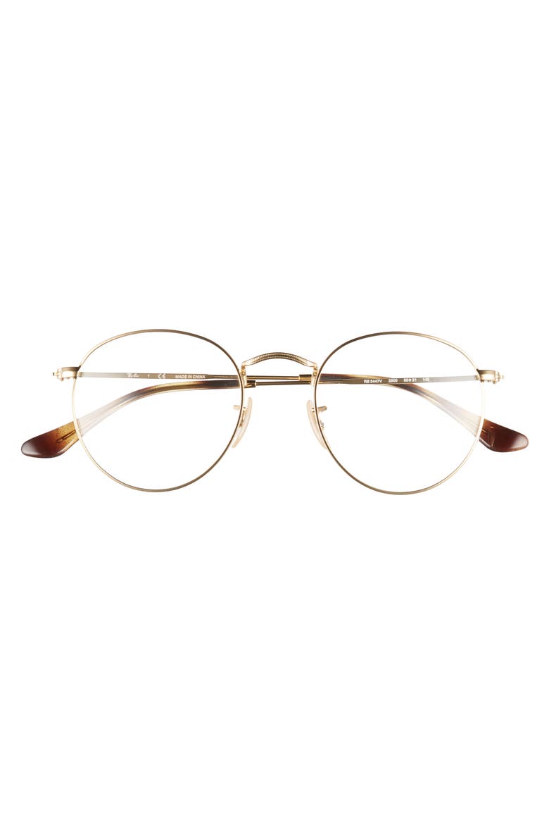 50mm Round Optical Glasses, Alternate, color, GOLD