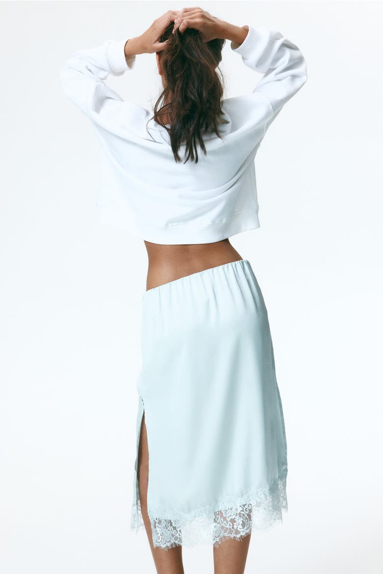 Lace-trimmed Skirt, Alternate, color, Light turquoise