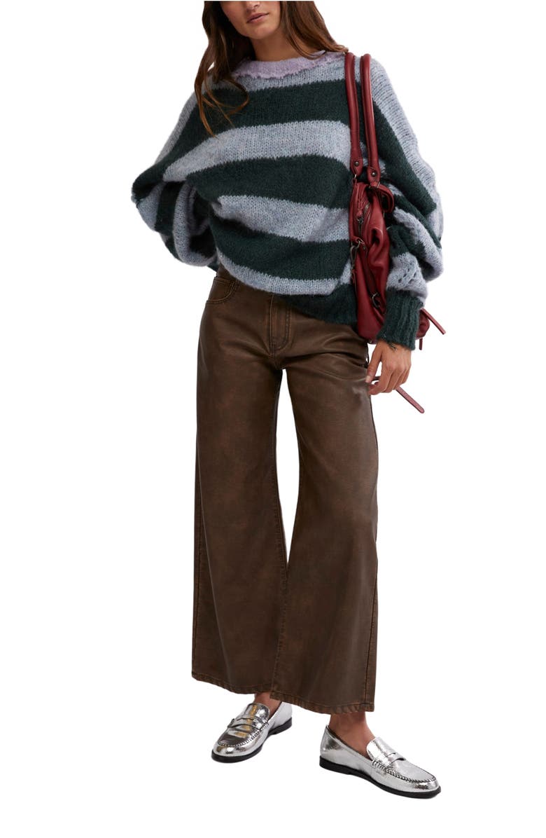 Free People Paris Stripe Oversize Alpaca & Wool Blend Sweater, Alternate, color, 