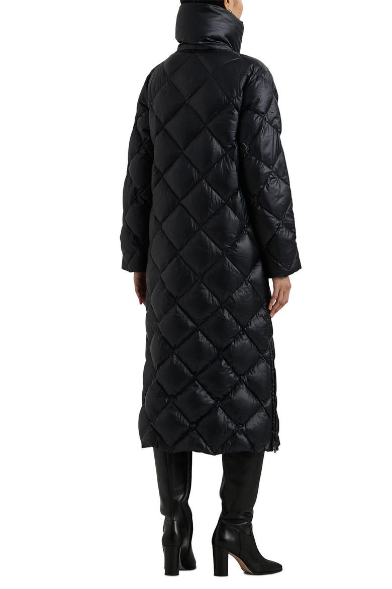 Soft Quilted Down Snap Front Coat, Alternate, color, BLACK