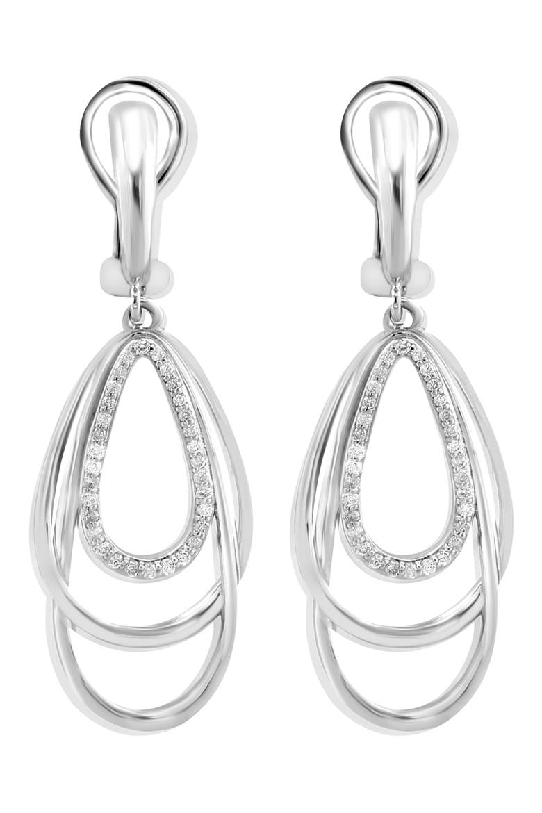 Diamond Layered Drop Earrings - 0.38ct., Alternate, color, SILVER