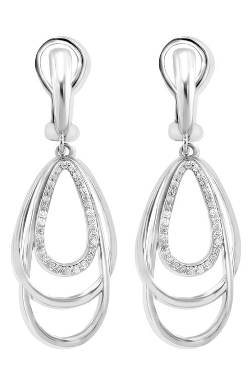 Effy Diamond Layered Drop Earrings In Silver