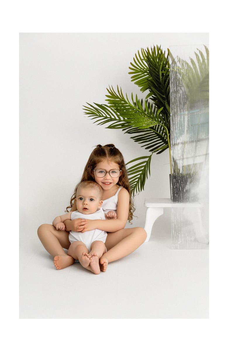 MiniMoi 3 Pair Kids Floral Embroidered Bodysuits, Alternate, color, White White White