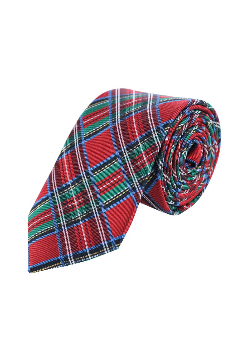 Nicholas Tartan Plaid Silk Necktie and Pocket Square Bundle, Alternate, color, Multi