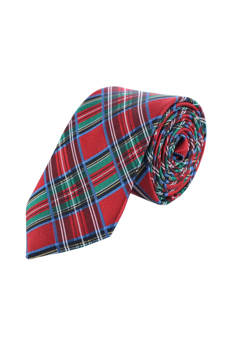 Trafalgar Nicholas Tartan Plaid Silk Necktie, Main, color, Red Tartan Plaid