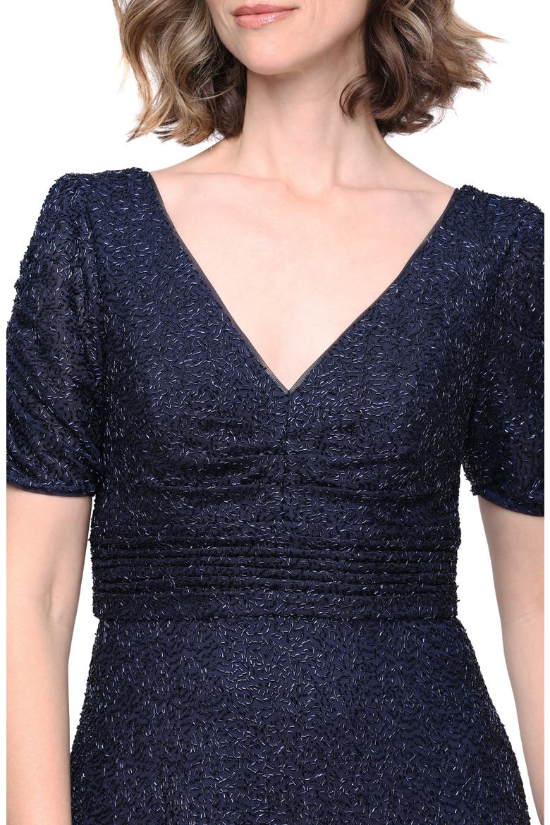 Sequin Empire Waist Gown, Alternate, color, NAVY