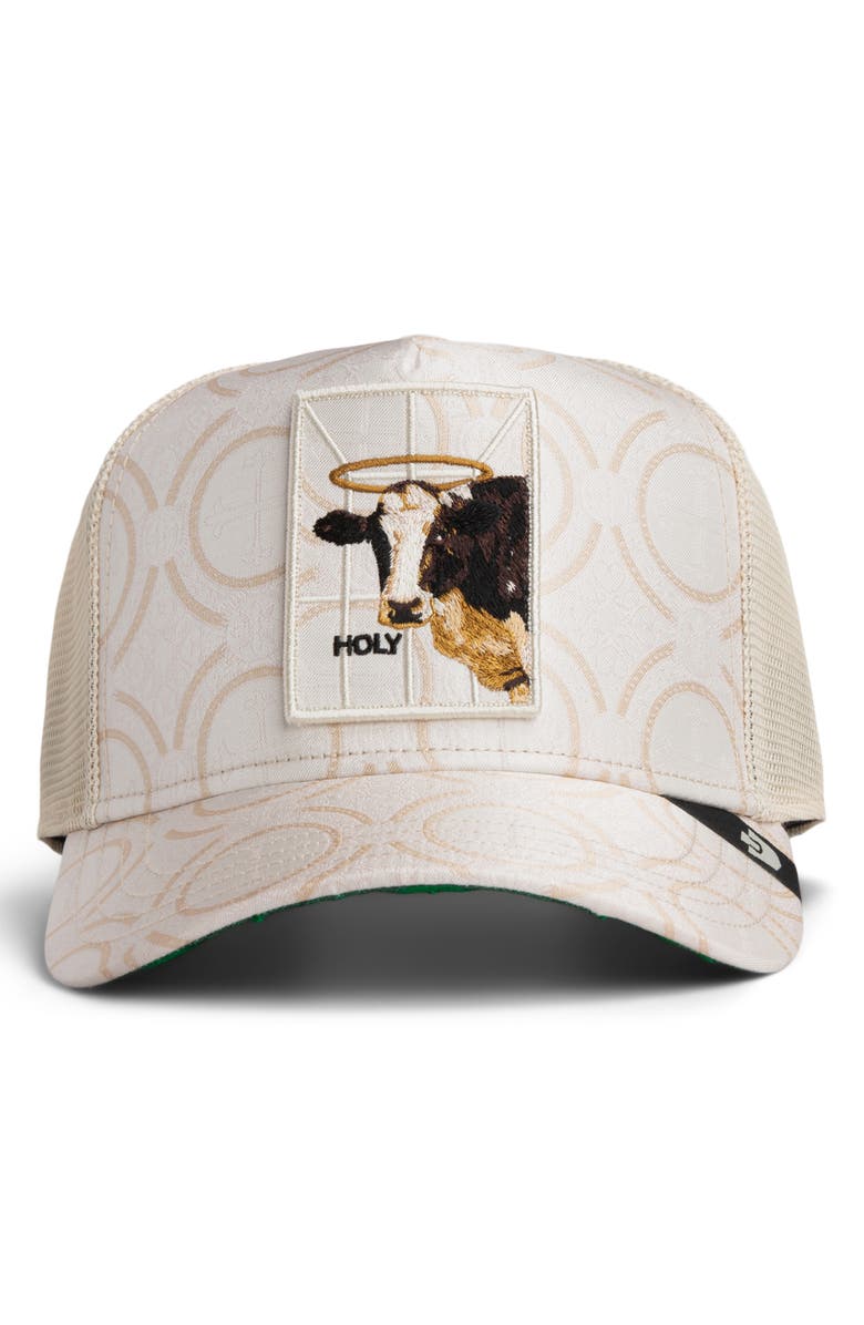 Goorin Bros. Holy Cow Jacquard Snapback Trucker Hat, Main, color, Chalk