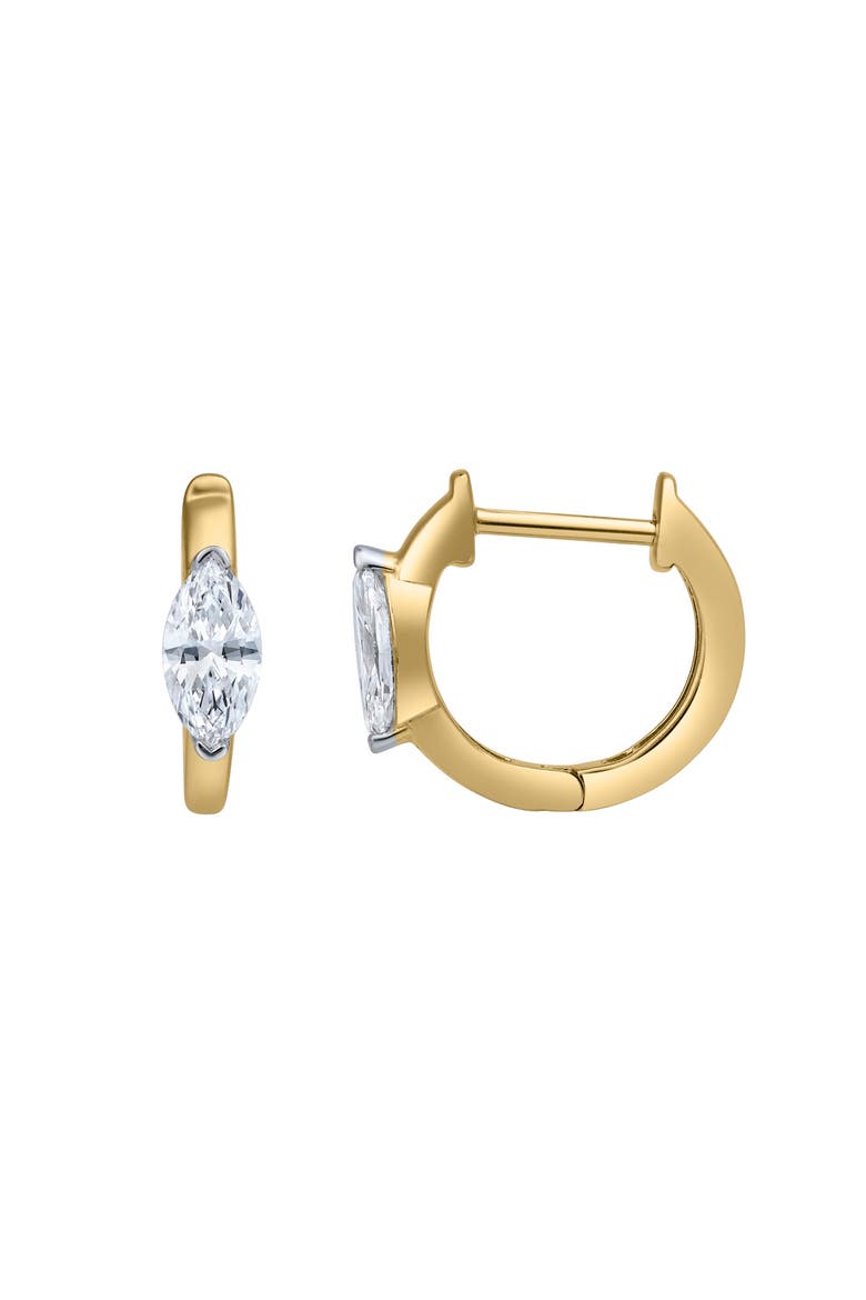 Marquise Muse 14K Gold Lab Grown Diamond Huggies - 1.00 ct, Main, color, 14K Yellow Gold