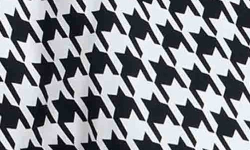 Foxcroft Carolina Houndstooth Print Cotton Button-up Shirt In Black