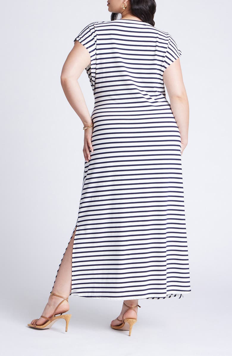 ELOQUII Easy Side Tie Maxi T-Shirt Dress, Alternate, color, 