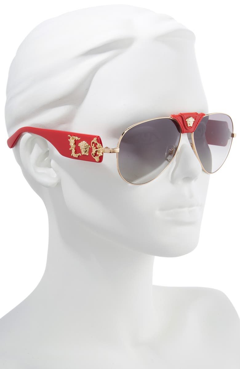 Versace Medusa 62mm Aviator Sunglasses, Alternate, color, 