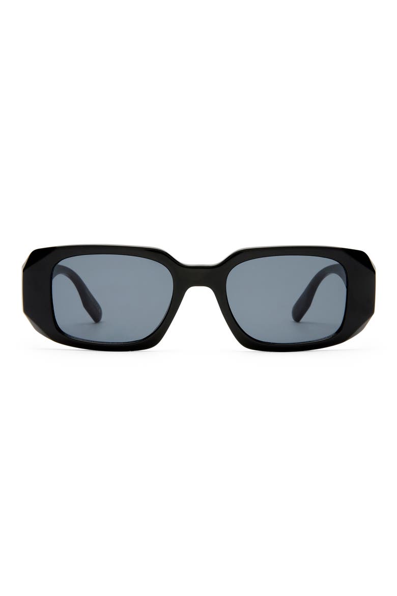 Ascendant 49mm Rectangular Sunglasses, Main, color, BLACK / SMOKE MONO