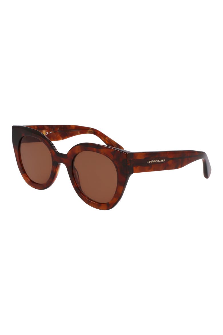 Heritage 49mm Small Round Sunglasses, Alternate, color, TEXTURED BROWN