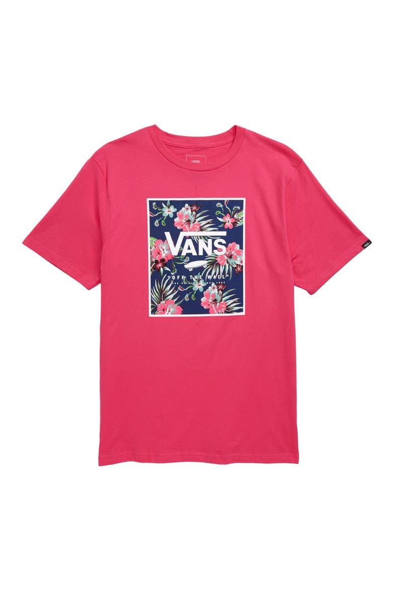 Floral Box Graphic Tee, Main, color, FUCHSIA PURPLE