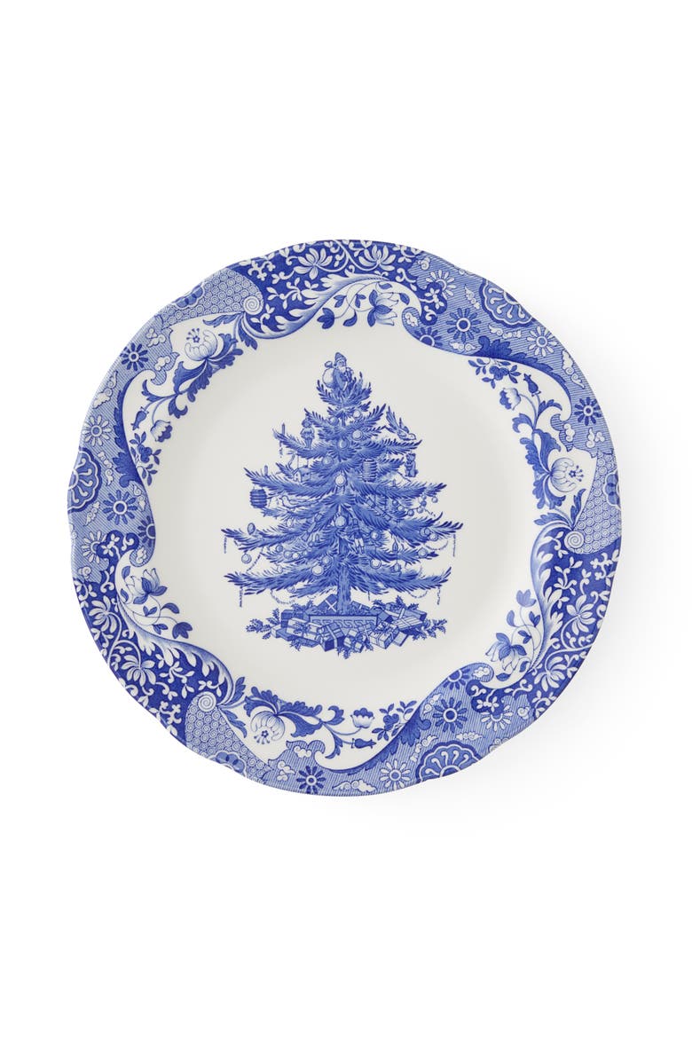 Blue Italian Christmas Plate, Main, color, 10.5"
