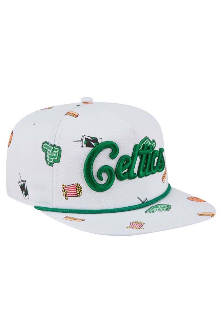 Men's New Era White Boston Celtics Team Cheer Rope 19TWENTY Adjustable Hat, Alternate, color, White