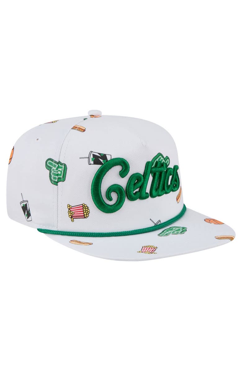 New Era Men's New Era White Boston Celtics Team Cheer Rope 19TWENTY Adjustable Hat, Alternate, color, White