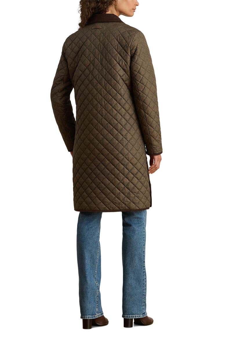 Quilted Print Jacket, Alternate, color, BROWN MINI CHECK