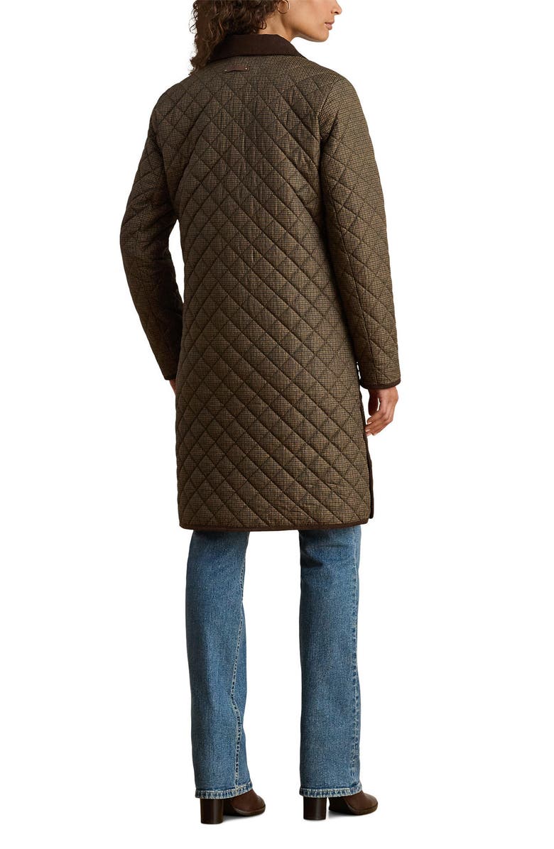 Lauren Ralph Lauren Quilted Print Jacket, Alternate, color, Brown Mini Check