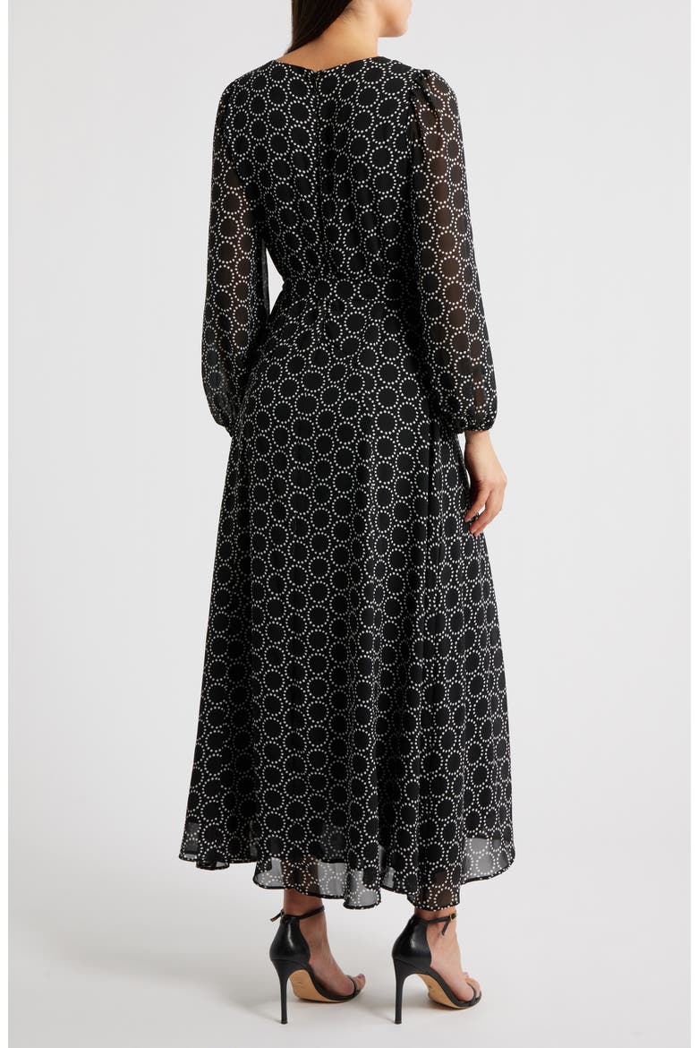 Abstract Print Long Sleeve Dress, Alternate, color, RICH BLACK