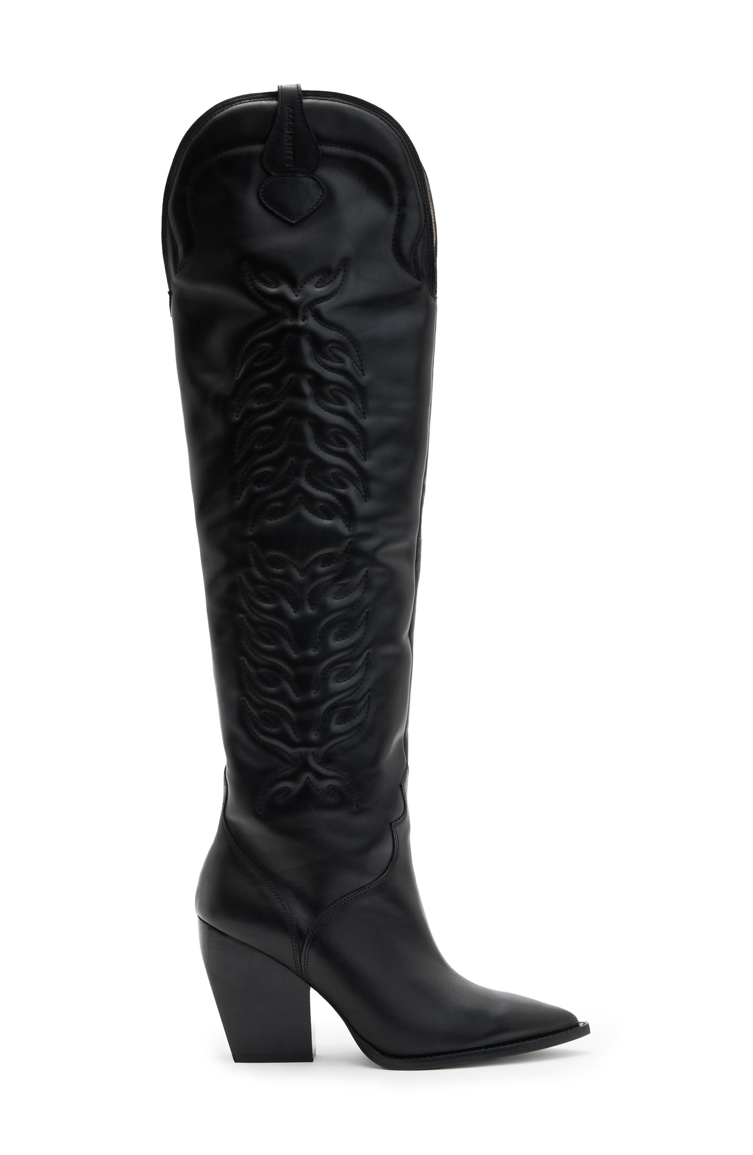 AllSaints Roxanne Over the Knee Western Boot, Alternate, color, 