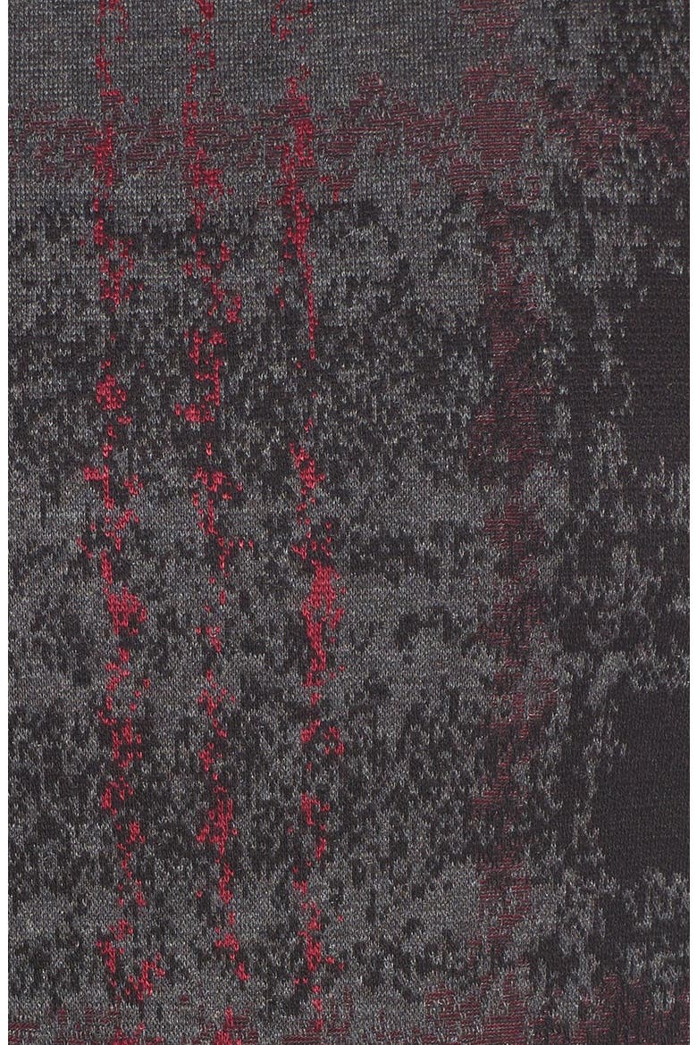 Print Ponte Fit & Flare Dress, Alternate, color, BLACK/ GREY/ PINK
