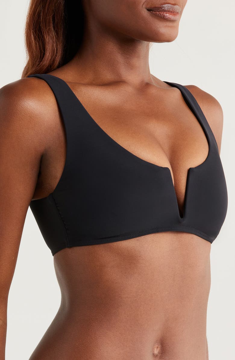 BONDI BORN Verona Notched Bikini Top, Alternate, color, Black
