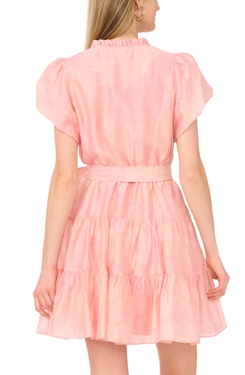 Vince Camuto Tie Waist Tiered Ruffle Dress, Alternate, color, Summer Rose