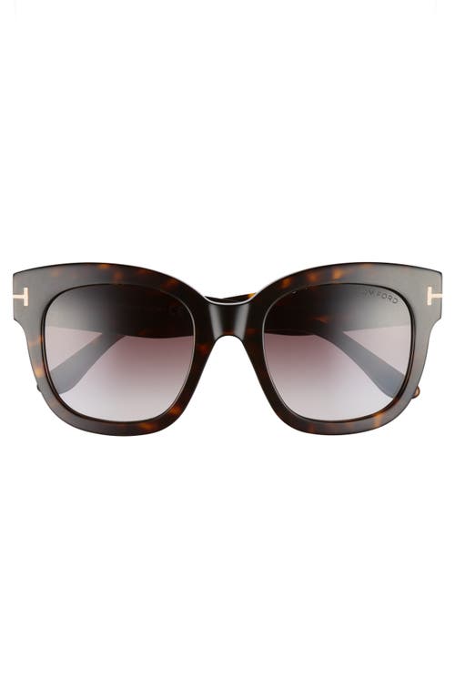 Tom Ford Beatrix-02 Ft0613 52t In Dark Havana/gradient Bordeaux