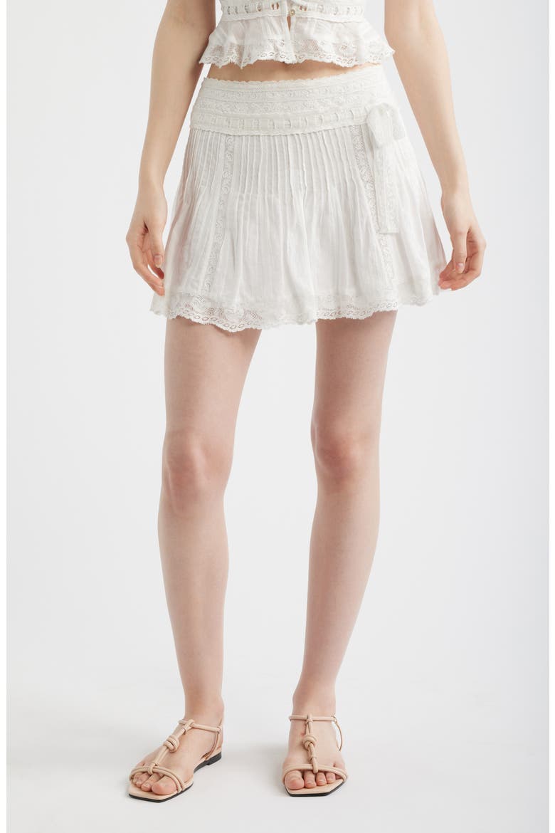 Solena Lace Miniskirt, Main, color, WHITE