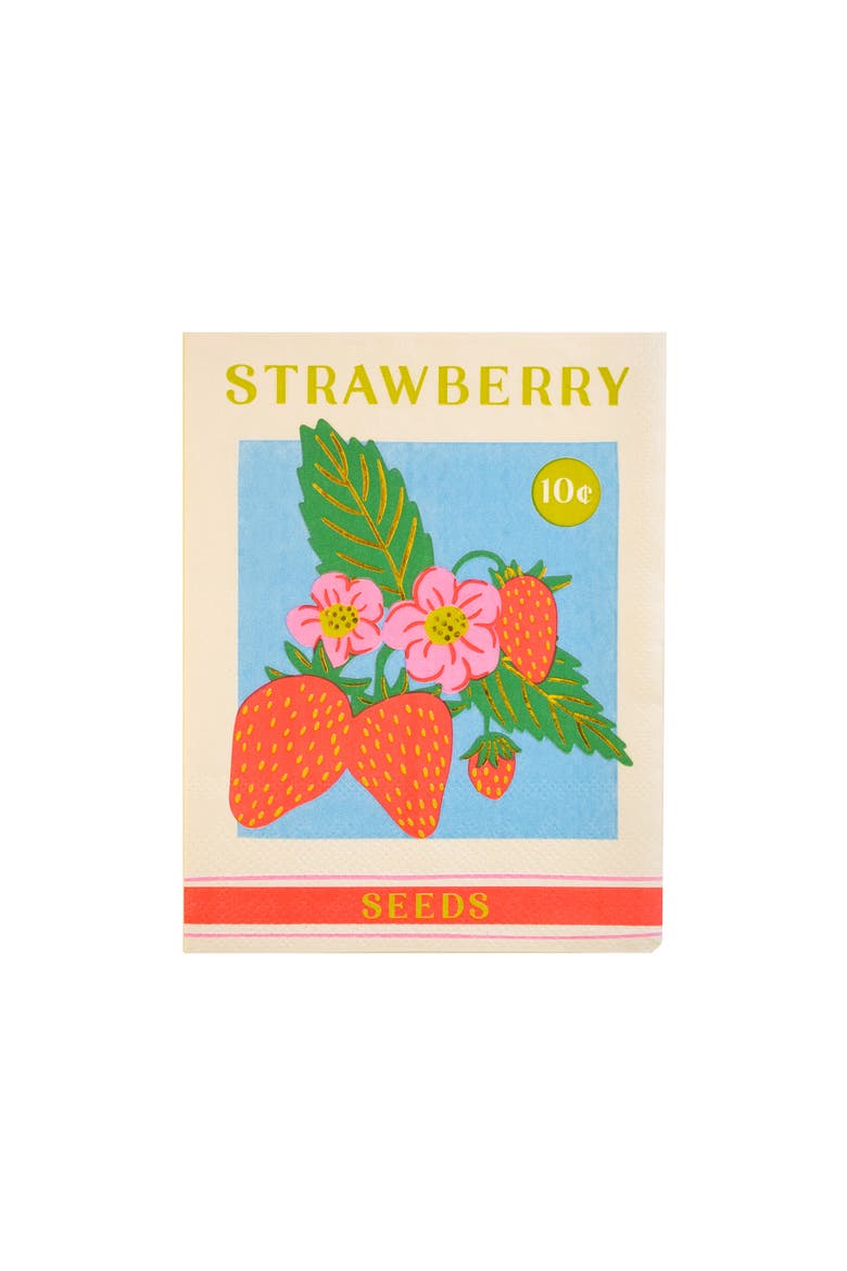 In Bloom Strawberry Seed Packet Large Napkins, Main, color, Assorted Pre-Pack