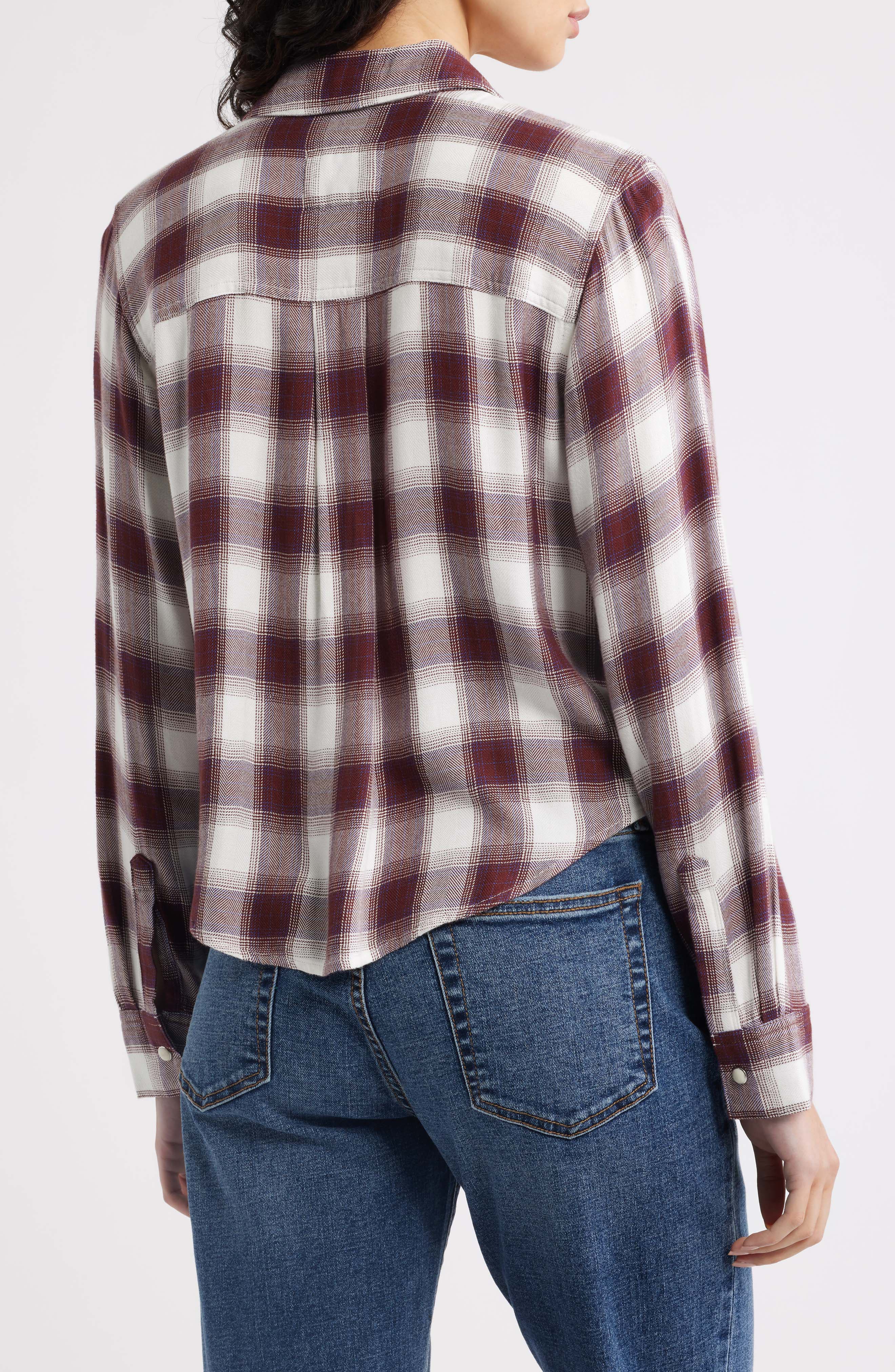 Rails Malin Windowpane Plaid Snap-Up Shirt (Women) | Nordstrom