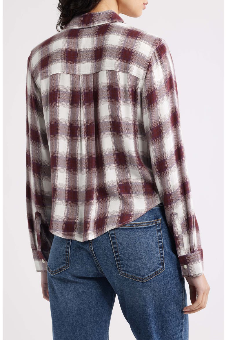 Malin Windowpane Plaid Snap-Up Shirt, Alternate, color, COBALT BURGUNDY