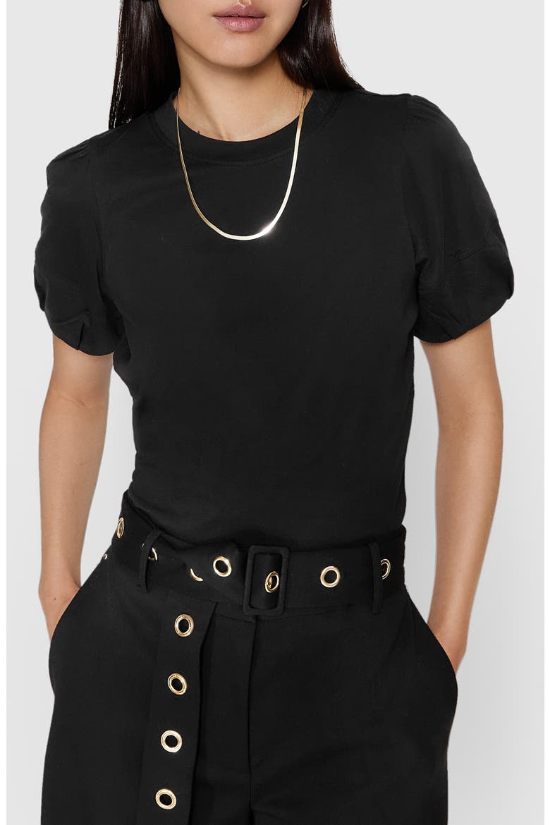 Val Puff Sleeve T-Shirt, Main, color, TRUE BLACK
