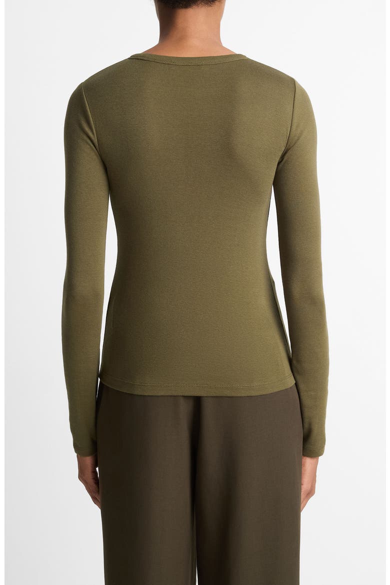 Essential Long Sleeve Pima Cotton & Modal T-Shirt, Alternate, color, HERBA