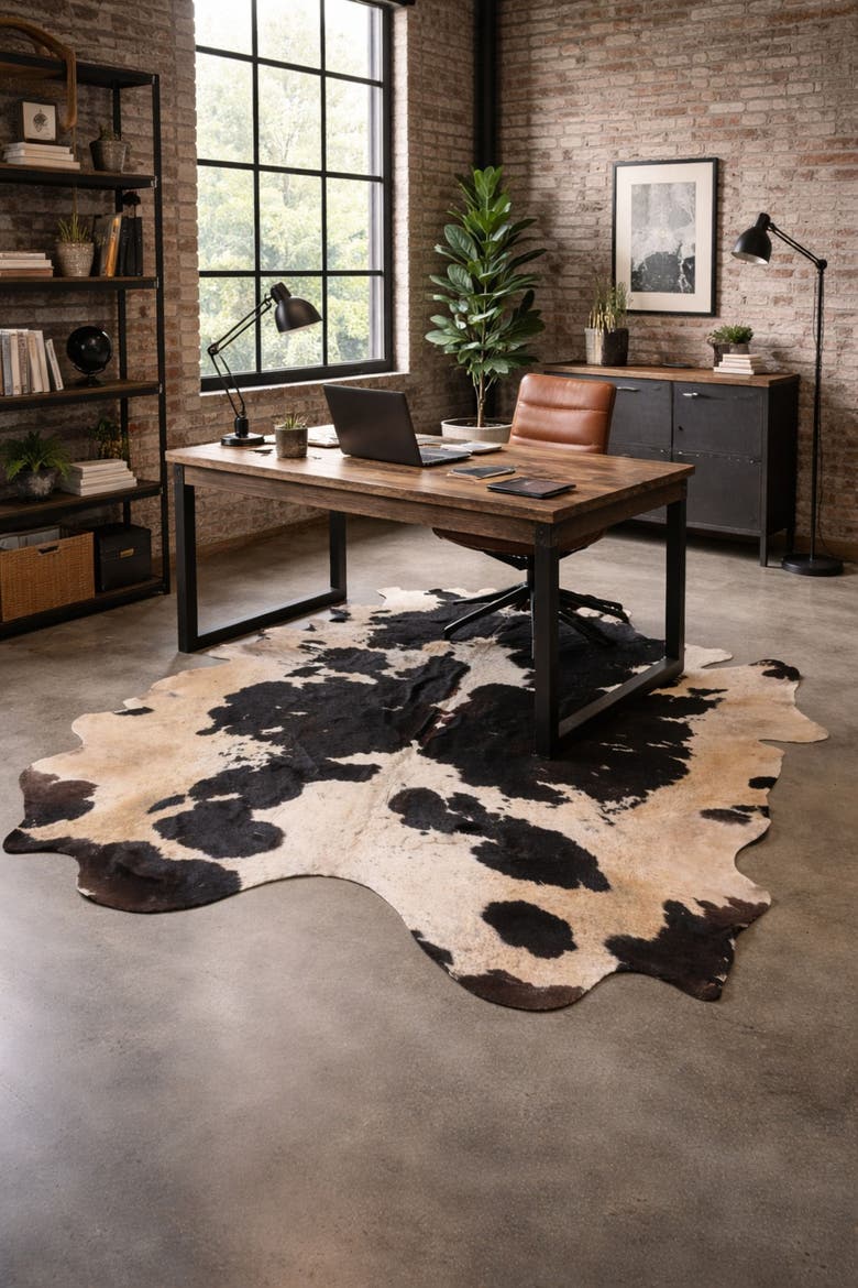 Eco Hides Audrey Black and white Cowhide Rug 7'10" × 6'0", Alternate, color, Black/White