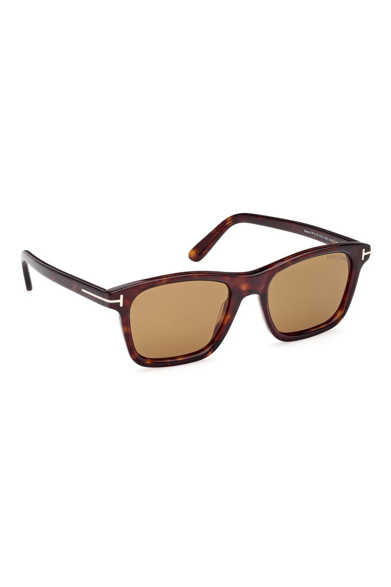 Barron 54mm Square Sunglasses, Alternate, color, HAVANA ECO / T LOGO / BROWN