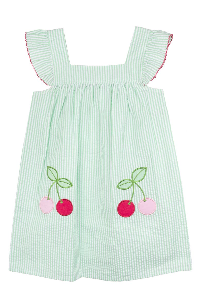 Rare Editions Kids' Cherry Embroidered Seersucker Dress, Main, color,